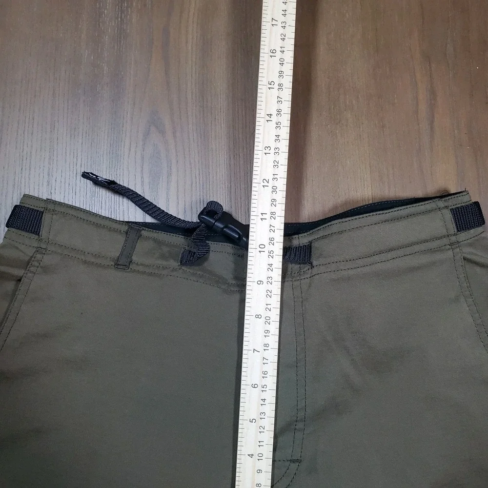 PrAna Pants Men Small Breathe Belted‎ Brown Lightweight Zippered Cargo Pockets